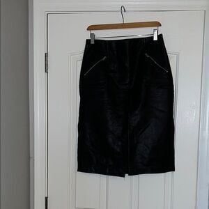 Zara Faux Leather Black Pencil Skirt